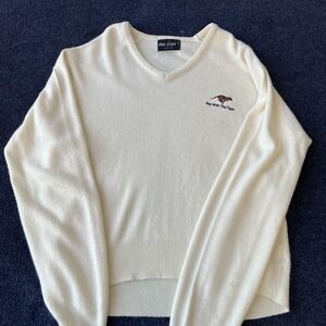 Pine State Sweater Mens Large White Run With The Tiger Embroidered Pullover USA